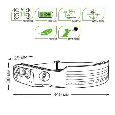 Налобный фонарь  GF412